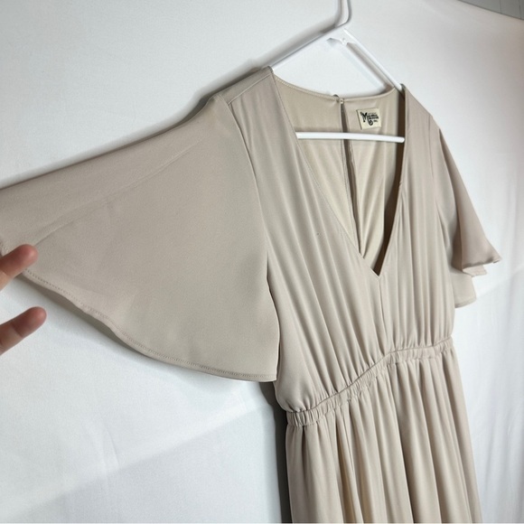 Show Me Your MuMu Emily Empire Maxi Dress Show Me The Ring Crisp Beige Size S - Picture 2 of 13